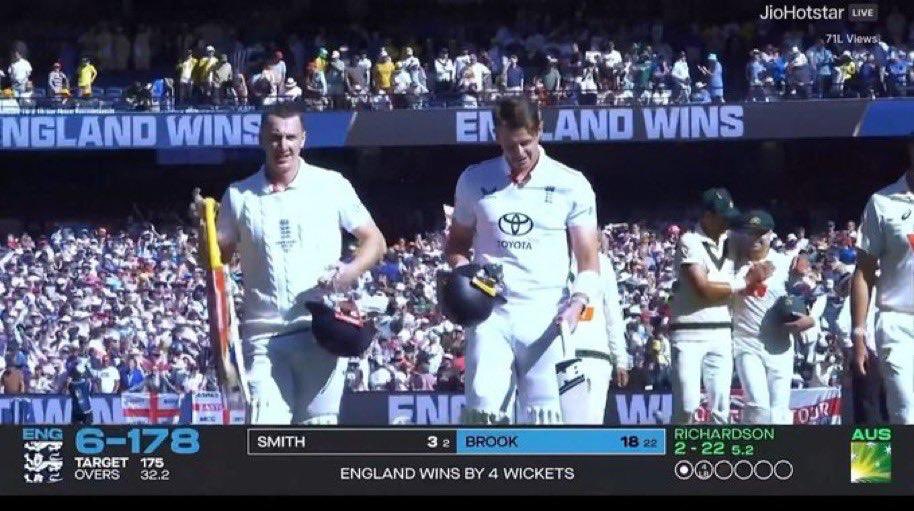 SumitG71's tweet photo. BREAKING: Biggest win for England in 1000 years! It is now scientifically proved through Newton’s law that booze is more important than nets to win a Test. McCullum’s contract extended till 3035. Piers Morgan nominated for Nostradamus award. #Ashes2025 #ashes #engvsaus #Bazball https://t.co/cihsFFuACM