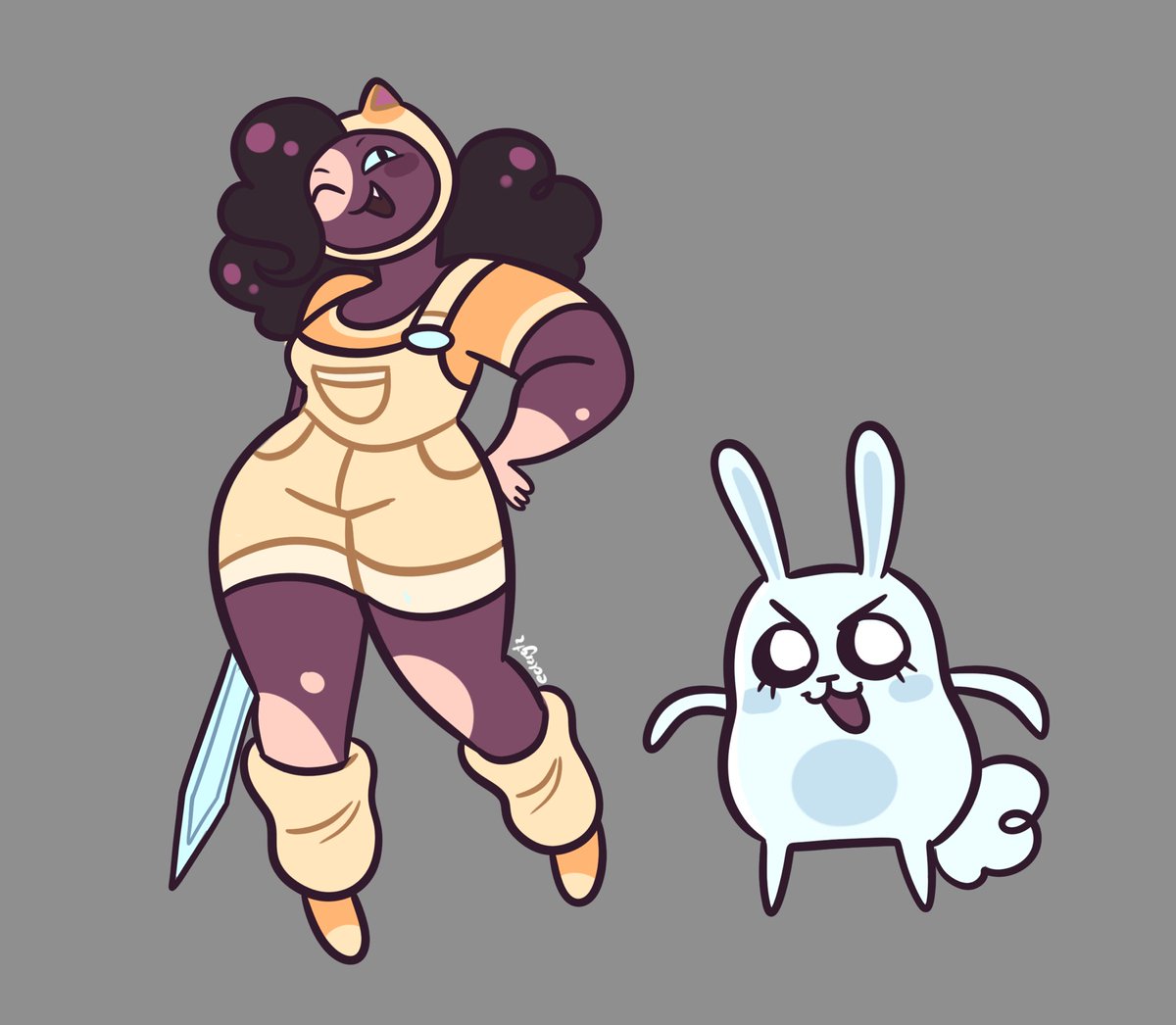 RT_2756's tweet photo. I’m pretty sure an artist from the crew made a drawing of this concept but I can’t find it… this is fanart of it. Cake &amp; Fionna AU #fionnaandcake #adventuretime https://t.co/DYY5UQapW9