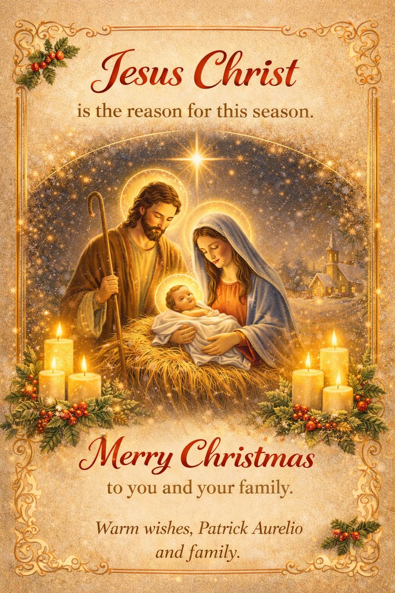 patricksaurelio's tweet image. May this Christmas bring you joy and happiness that lasts all year, as we celebrate Jesus, the reason for the season. Merry Christmas, everyone! 🎄❄️☃️🙏🫶

#ChristmasDay #Christmas2025 #MerryChristmas #FamilyReunion #FamilyIsLove #Christmas #HolidaySeason