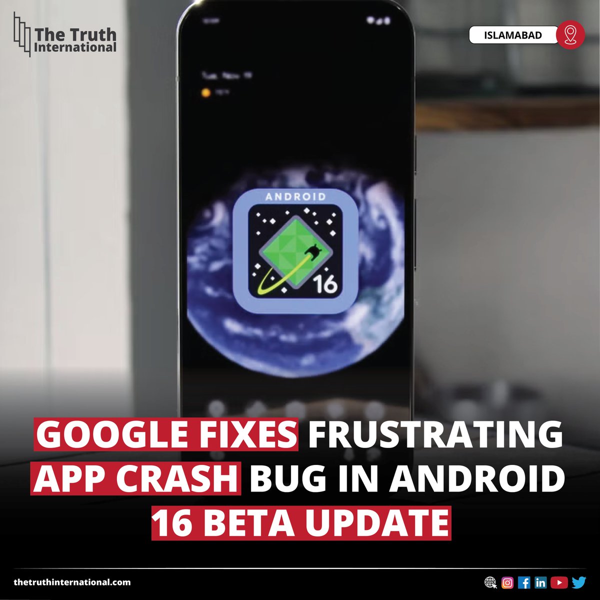 ttimagazine's tweet image. Google Fixes Frustrating App Crash Bug in Android 16 Beta Update

READ MORE: thetruthinternational.com/google-fixes-f…

#Google #Fixes #Frustrating #AppCrash #Bug #Android #16Beta #Update #Islamabad #TTI