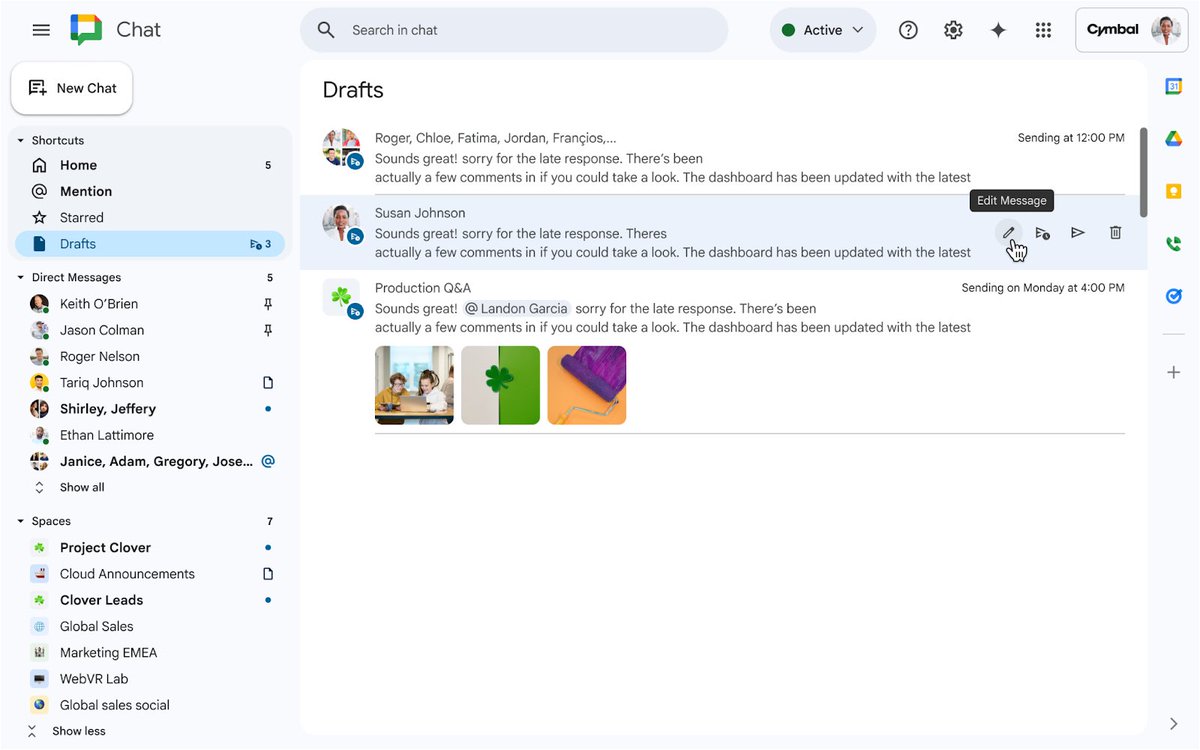 ¡Por fin! 🥹🎉🍾

Envío programado de mensajes en Google Chat, desplegándose para todos (cuentas personales y Workspace).

workspaceupdates.googleblog.com/2025/12/schedu…