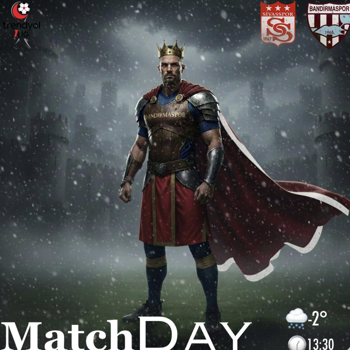 💨MAÇ GÜNÜ | #SVSvBAN
🕜13:30
🏟️Yeni Sivas 4 Eylül Stadyumu