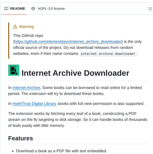 tom_doerr's tweet photo. Downloads books from Internet Archive as PDF files

https://t.co/ReNXqECu0Y https://t.co/4qBZ2nn5rt