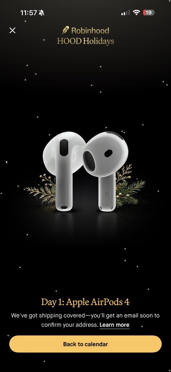 OmarC253's tweet photo. Pretty cool just won some AirPods 4 thanks to @RobinhoodApp $HOOD https://t.co/GWj7Rmeynz