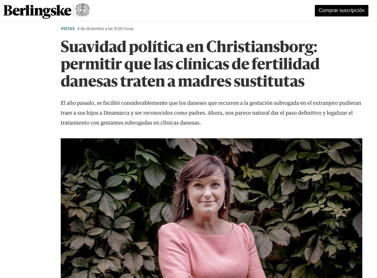 PeFuCas's tweet photo. #Dinamarca🇩🇰
El Parlamento permitirá que las clínicas de fertilidad traten a gestantes sustitutas para que la #GestaciónSubrogada pueda realizarse en el país:
"es natural dar el paso definitivo y legalizar el tratamiento en clínicas danesas."

#Avanzando!

https://t.co/iCO9Y2qN4U https://t.co/38grTkVGBf