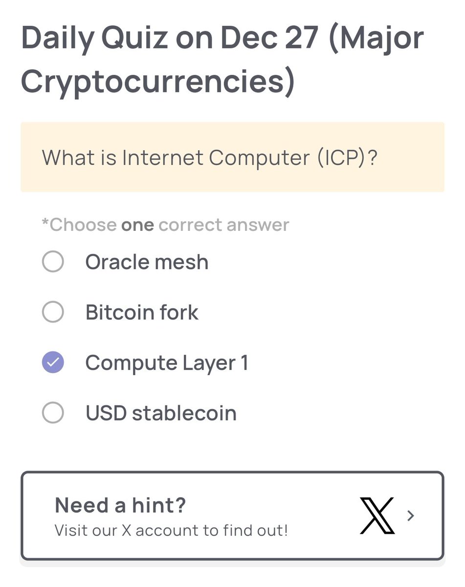 Cryptonite686's tweet image. Quiz Answers – 27th December

🐶 Xenea Wallet Quiz: C
🐱 Ari Wallet Quiz: —
🐭 Marina Protocol Quiz: A
🐰 Spur Protocol Quiz: A
🐹 Syntax Quiz: D

🔓 Syntax Vault Unlocked!
➡️ Code: 4-3-5-2 🚀✨

📌 Note: Don’t miss my pinned post