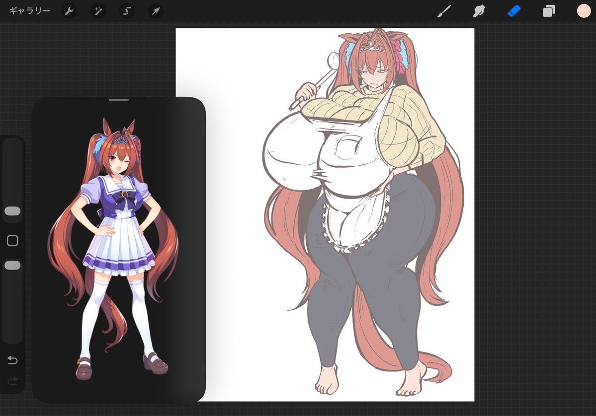 RT @PwNziJfhlnoA7Lw: 横に置いて描けば良いと言われて ラクガキでやっ