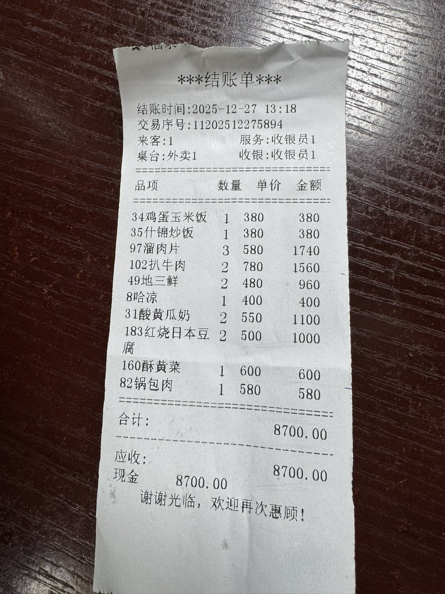 Arsen_VVO's tweet image. Стандартный чек во Владивостоке. Только что на руки выдали в ресторане.

Пока маасква хапает себе земелюшку на западе, восток потихоньку отходит к "дорогим братушкам" с потрохами и недрами. Чернозёмное грязное месиво запада в обмен на золото, руды, бриллианты, рыбу, порты и флот