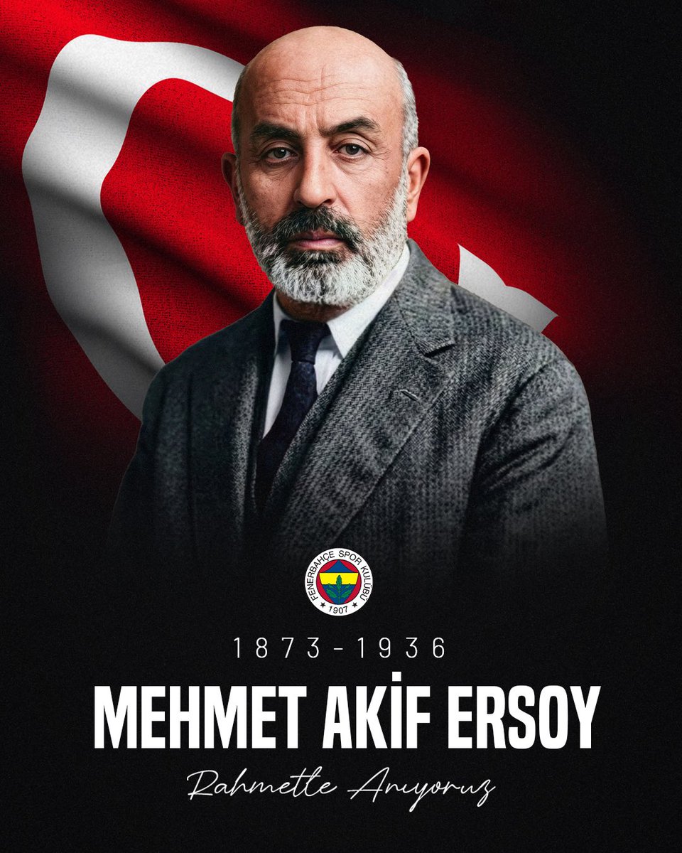 🇹🇷 Milli şairimiz, İstiklal Marşı’mızın yazarı Mehmet Akif Ersoy’u vefatının 89. yılında saygı ve rahmetle anıyoruz.