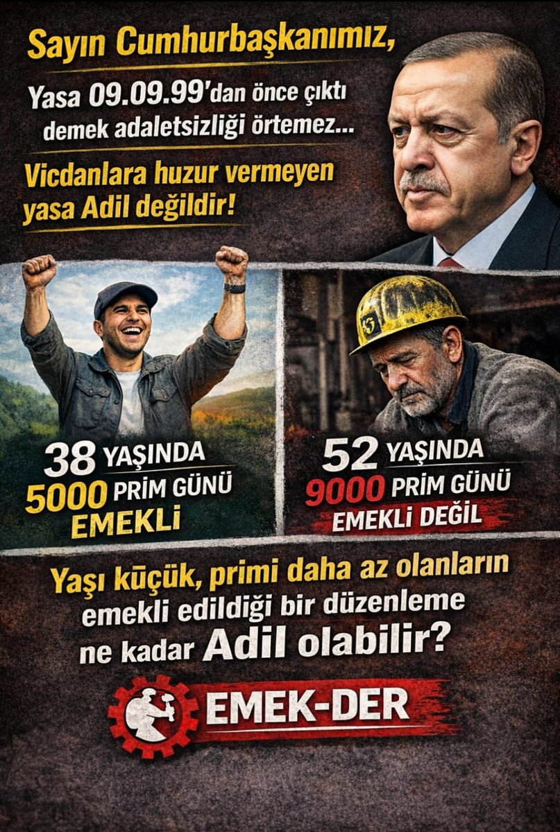 Akranların bir kısmı emekli, bir kısmı hâlâ çalışma hayatının yükünü taşıyor. Bu adil değil..‼️

#EmeklilikteTariheTakılanlar
Erden Timur Saadettin Saran 
Doğu Anadolu Ali Koç Ebru Gündeş Deprem Murat Övüç Halk TV İsrail Remzi Albayrak Mansur Yavaş uefa #taşacakbudeniz #cumartesi