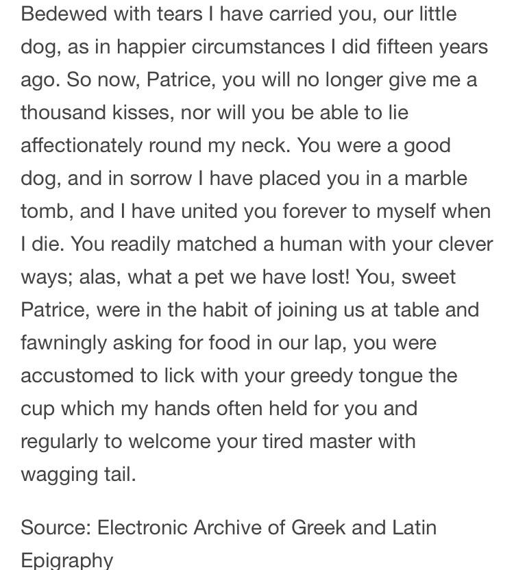 uncle_deluge's tweet image. Anyway here's a Roman epitaph for a dog from 2000 years ago