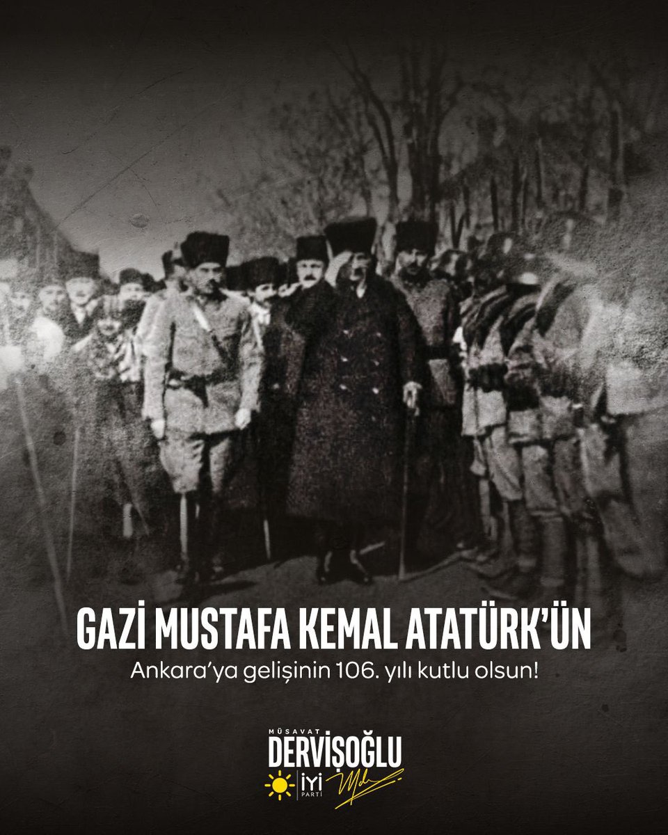 19 Mayıs 1919’da Samsun’da yakılan istiklal ateşi, 27 Aralık 1919’da Gazi Mustafa Kemal Atatürk’ün Ankara’ya gelişi ile milletin kaderine mühür vurmuştur.

Millî Mücadele’nin karargâhı Ankara’da yükselen bu iradenin 106. yılında;

Gazi Mustafa Kemal Atatürk’ü ve istiklal uğruna