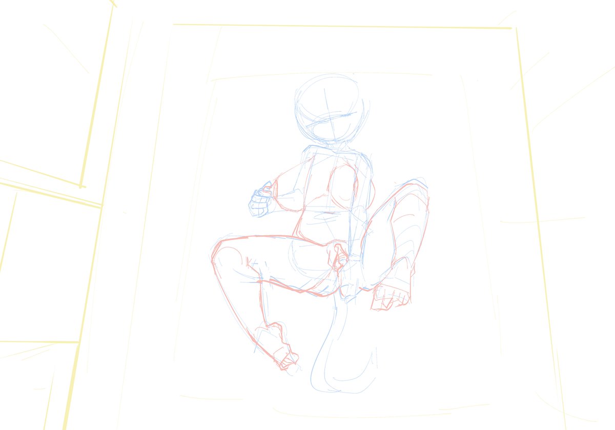 今日の支援サイト用エロ落書きのラフ 