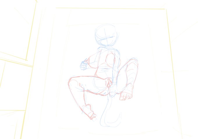 今日の支援サイト用エロ落書きのラフ 