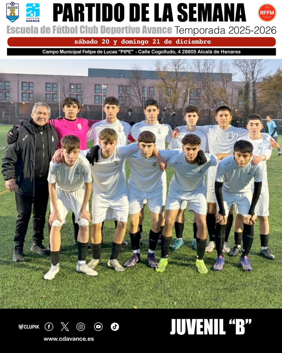 cdavance's tweet image. Juvenil "B" 3 - 3 Atlético Alcalá "A"
📅 21 diciembre - 18:00h

cdavance.es/es/news/partid…

⭐️🎁🔔🕯️🎄☃️
#somosdelavance