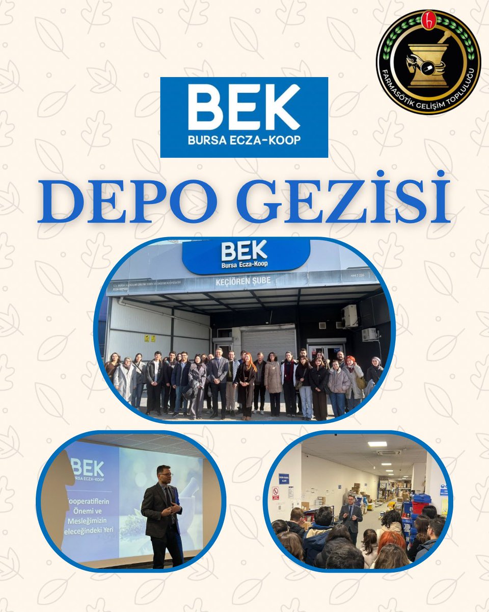 Farmasötik Gelişim Topluluğu olarak 20 Aralık Cumartesi Günü BEK Keçiören Şubesi’ni ziyaret ettik. 🧬

Bizlere bu fırsatı sunan sevgili Bursa Ecza-Koop ailesine teşekkürlerimizi iletiyoruz. 

#BEK #hüfgt #hacettepe