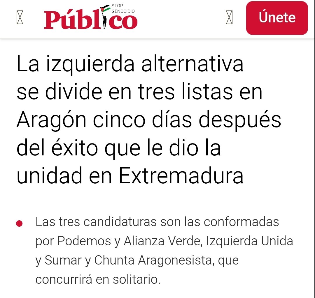 Javi_R13's tweet image. Resumen Aragón:

1️⃣ PODEMOS, IU y CHA negocian una lista conjunta.

2️⃣ SUMAR aparece para reventar el acuerdo y no quedarse fuera. Ofrece su marca a IU si rechazan a PODEMOS.

3️⃣ IU acepta echar a PODEMOS.

4️⃣ CHA no quiere ir con SUMAR.

Adiós unidad. Tenemos 3 candidaturas.