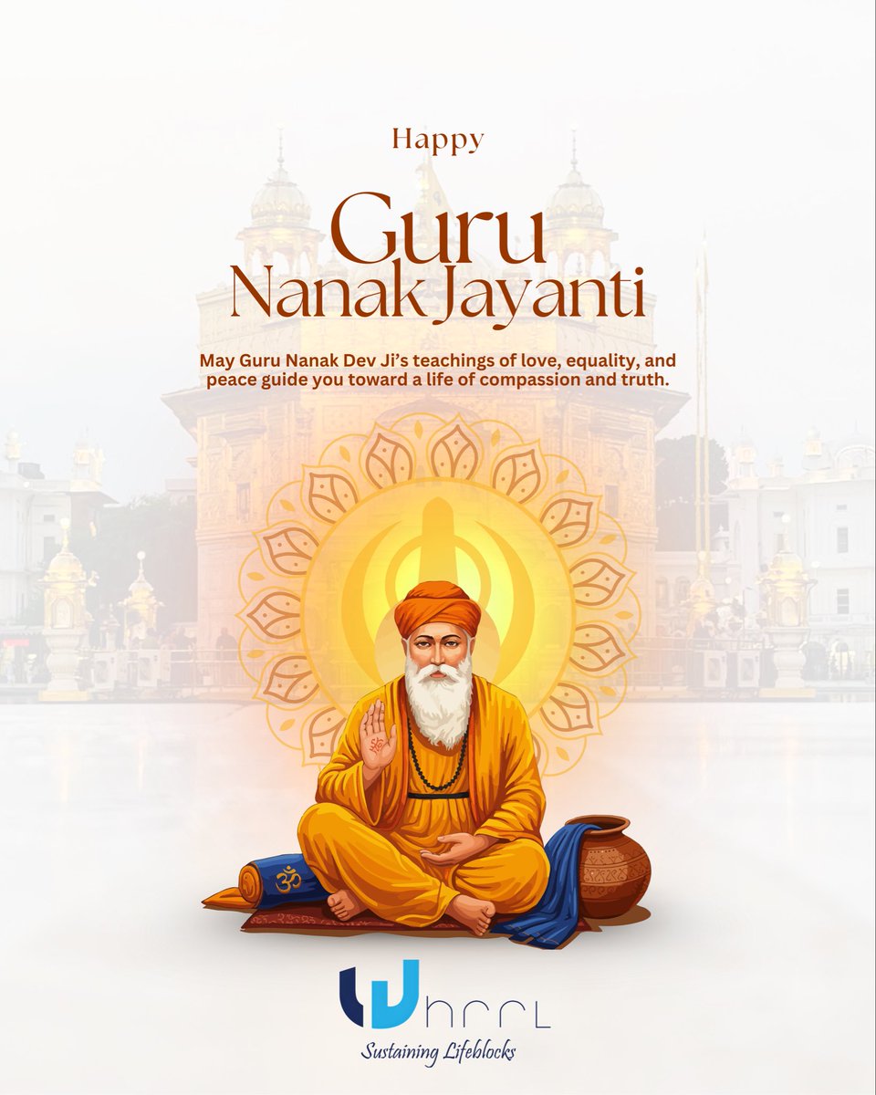 Honoring the timeless teachings of Guru Nanak Dev Ji love, equality, and compassion for all. Wishing everyone a blessed Guru Nanak Jayanti. 🙏✨

#GuruNanakJayanti #GuruNanakDevJi #Oneness #Equality #Peace #Truth #Seva #Waheguru