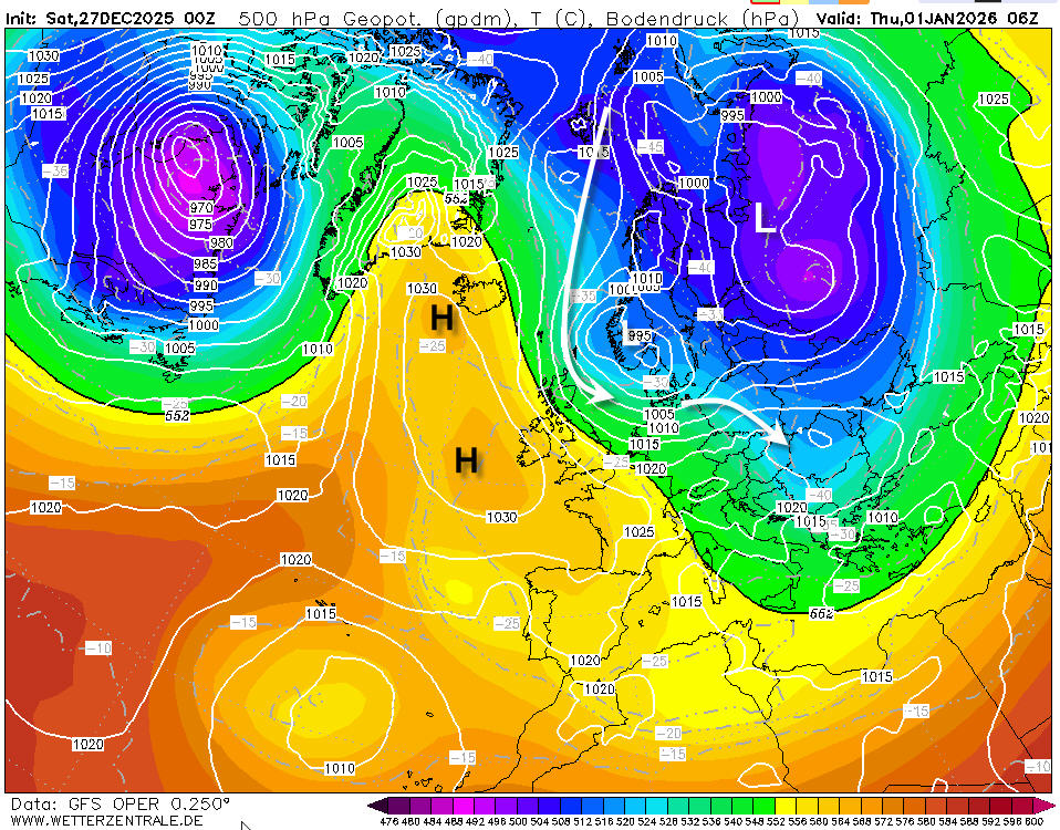 Alpenweerman's tweet image. De GFS OPER / ensembles laten vanmorgen heel mooi de onzekerheid zien en waar het gevaar hem in schuilt. Aanvankelijk zo rond de jaarwisseling ziet het er met de koude meridionale stroming nog wel aardig uit. Daarna zakt het hoog (blokkade) in en evolueren we naar een veel…