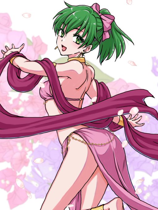 レイリア、シルヴィアと来たのでリーン。当時私の周りには何故かリーンのファンが多くて、ゲストやら何やらで良く描いた思い出。 #FE 