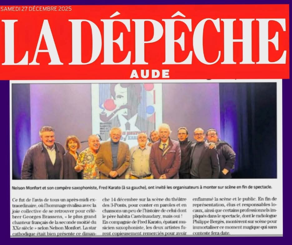 Merci à La depeche du midi pour l'article du jour ...
#presse #castelnaudary #brassensenfete