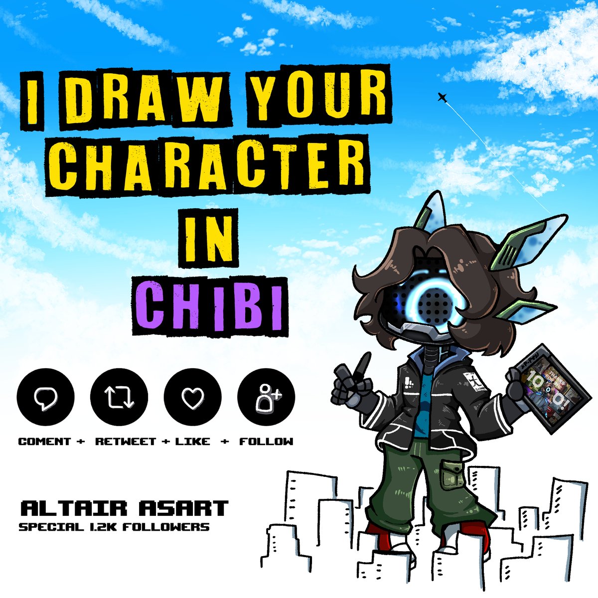 Hey!!! thanks for the 1.2K followers!!! 🌟
There can be more than one OC if you have them in mind.
I can't promise to do them all, but I'll try.