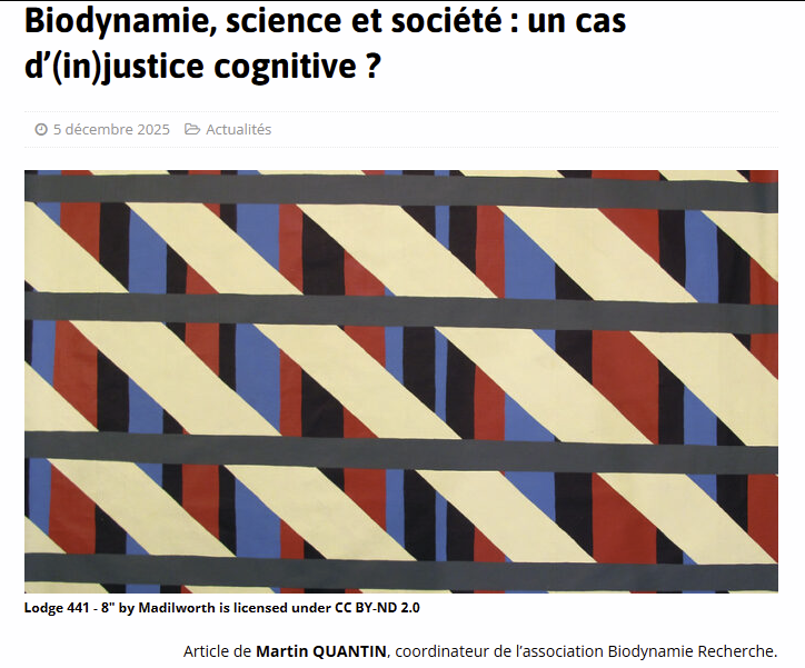 [THREAD] Martin Quantin (Société Anthroposophique (biodynamie-recherche), auteur <a href="/inrae_act/">INRAE_ACT</a>) défend l'agriculture anthroposophique (biodynamie) en invoquant la "justice cognitive". Vous reprendrez bien un peu de "Sociologie quantique" ou vous êtes plus "cosmovision hybride"? 1/6
