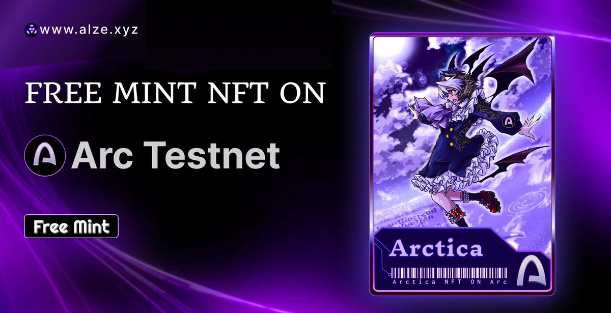 Free mint "Arctica" &amp; Win USDC on Arc Testnet🔥 

💠Arctica: alze.xyz/Arctica

Retweet &amp; Comment Wallet Address🚀