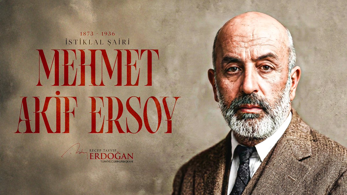 Anadolu’nun işgale uğradığı günlerde şehir şehir dolaşarak milletimizi istikbali için kıyama çağıran; duruşuyla, yaşayışıyla hakiki bir münevver olan; İstiklal Marşımızın yazarı, Millî Şairimiz Mehmet Akif Ersoy’u Hakk’a yürüyüşünün 89’uncu yılında rahmetle yâd ediyorum.