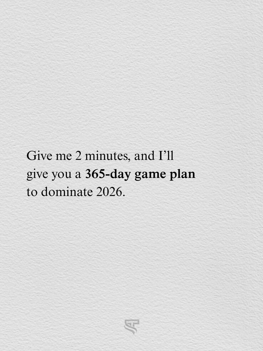 InspiroQuest's tweet image. Give me 2 minutes, and I' ll give you a 364 day game plan to dominate 2026.

-Thread-