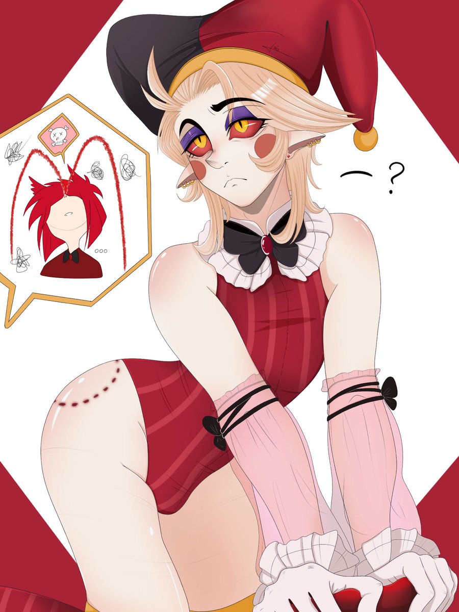 Little clown for <a href="/appled3mon/">🍎ライ🎙️</a> 

#radioapple #appleradio #alastor #lucifer