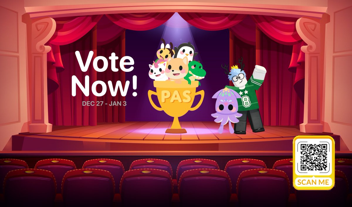 #AdoptMe Pet Award Show 2025
🗳️ VOTE NOW: moaform.com/q/i9S2SE

🐾 We got 123 pets this year, but only 12 will win awards.
🏆 Vote for trophies like "Best Pet", "Worst Pet", and "Best Neon Pet".
📅 Voting ends on January 3rd. Watch the show LIVE on January 13th.