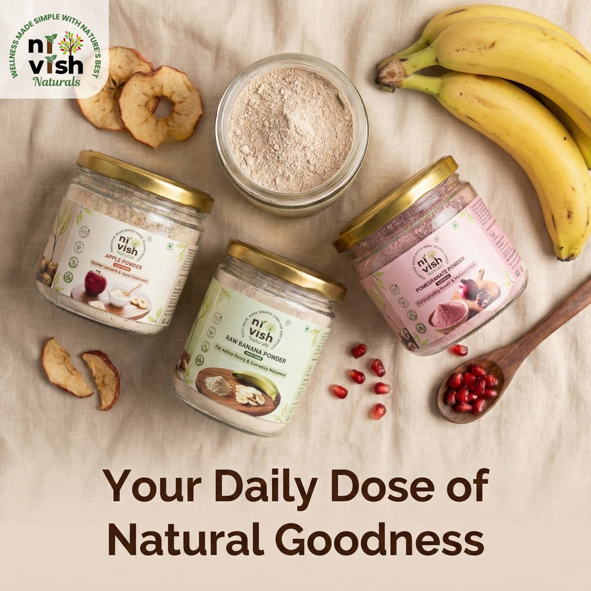 NivishNaturals's tweet image. Fresh fruit benefits, no fuss! Nivish Naturals powders: Raw Banana for gut health, Pomegranate &amp;amp; Apple for antioxidants. Scoop, mix, nourish—100% natural. Shop now! ✨
#NivishNaturals #FruitPowder #GutHealth #Superfoods #CleanEating