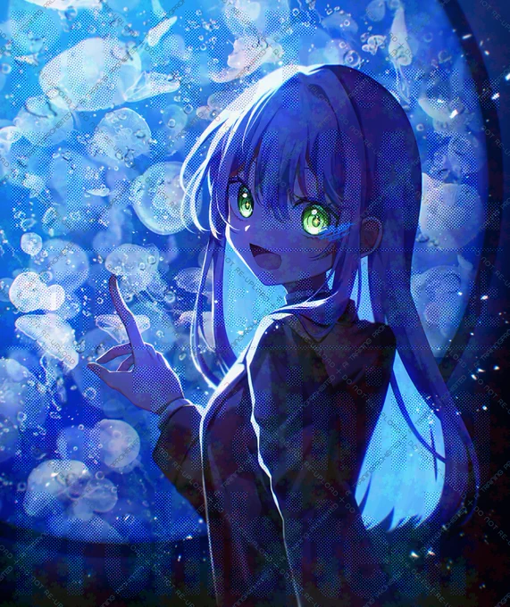 【 𝗪𝗼𝗿𝗸𝘀 】 ぞーすい 様 ( #zosui1135 ) 水族館デート中のイラストを制作しました Skebリクエストありがとうございます! #Commission #Skeb