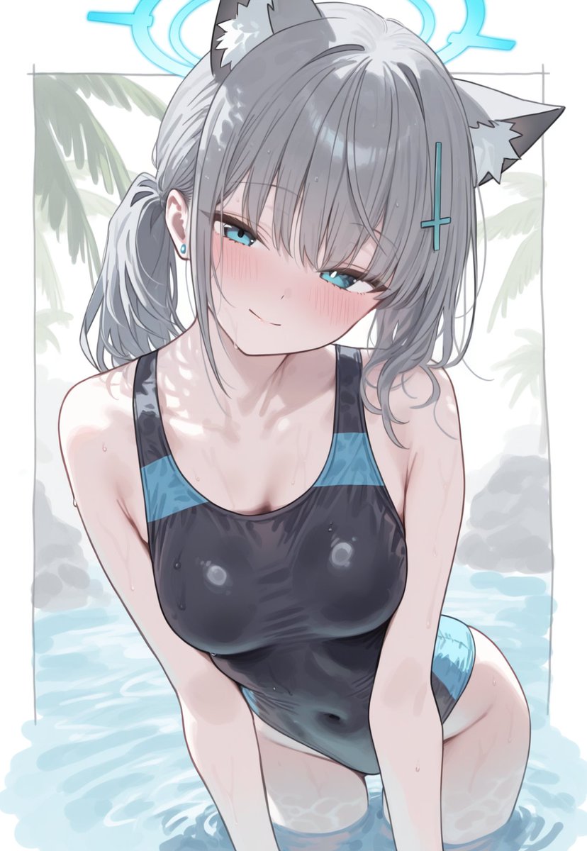 tsugu_gumi's tweet image. 水着シロコ / swimsuit shiroko sfw