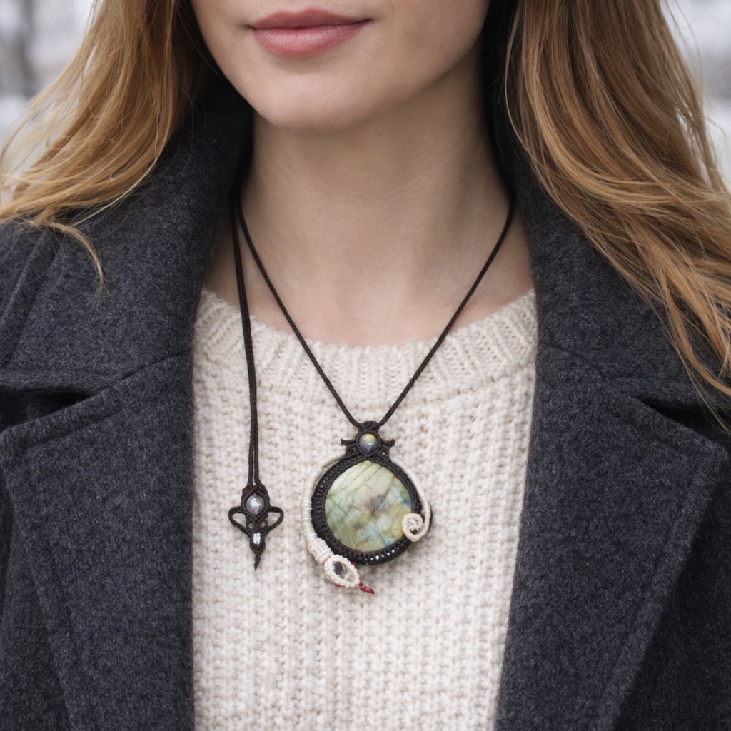 月と太陽が交わる、神秘の輝き。 静かな意志を胸元に