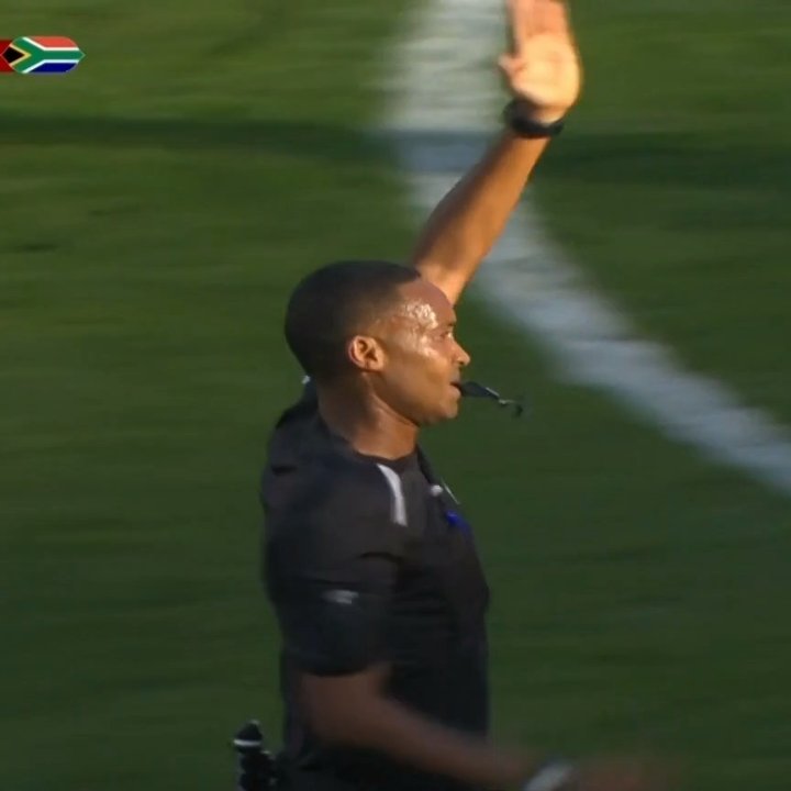 The referee was spotted taking a lap of honour with the Egyptian team.