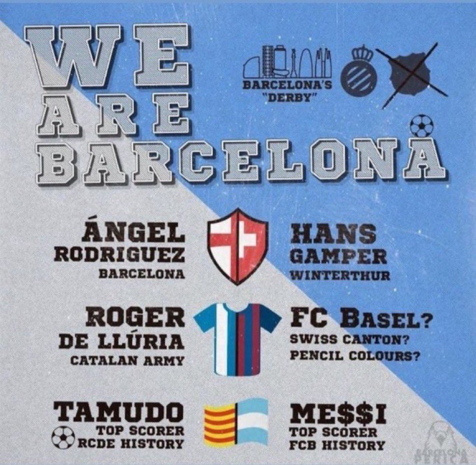 Queda 1 semana para presenciar el derbi en el que se enfrentan:

Catalanes contra suizos.

Legales contra corruptos.

Sentimiento contra moda.

Yo tengo clarísimo de qué lado estoy.