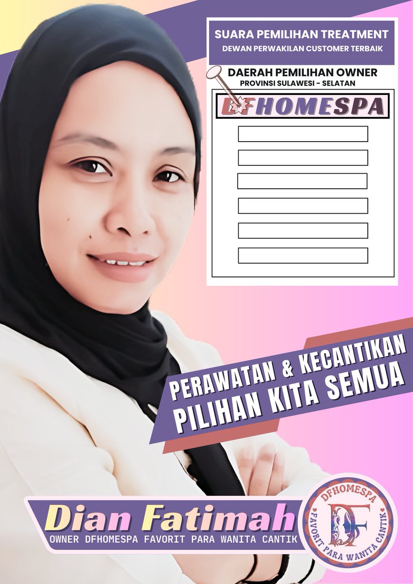 Perawatan Dan Kecantikan
Mereka Hanya Percayakan Pada Pilihan Favorit Para Wanita Cantik...
Hari Bersama DFhomespa Bukanlah Sebuah Kemewahan, Melainkan Sebuah Kebutuhan.
Reservasi Online Dengan Mudah, Hanya Di Admin Resmi DFhomespa.
Yah Guysss...
#dfhomespa
#dianfatimah