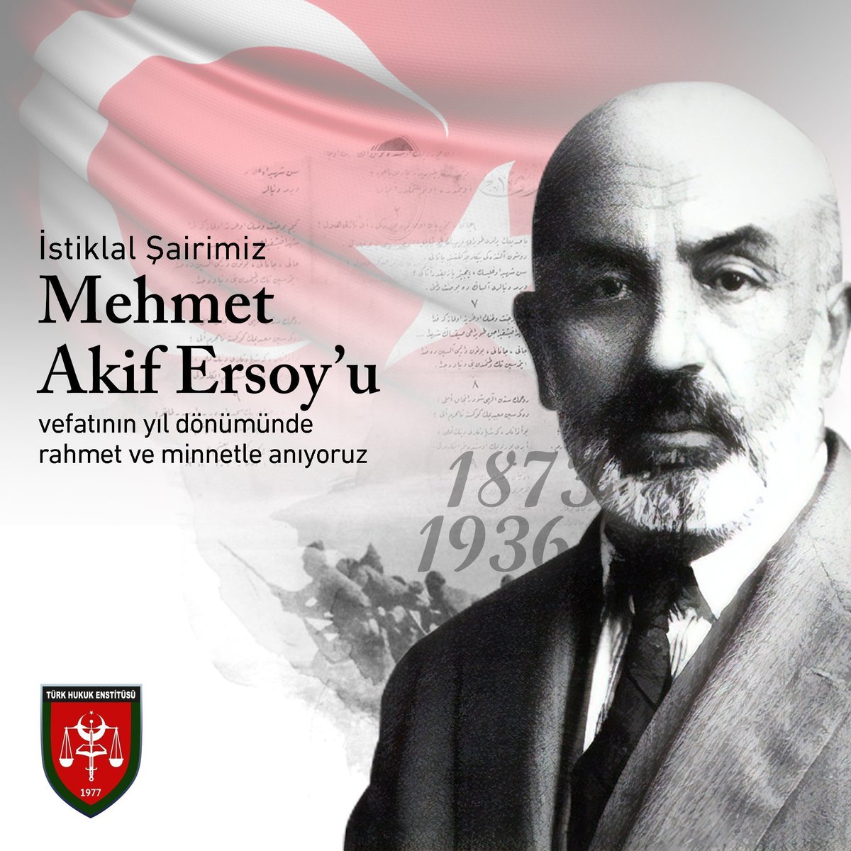 Vefatının Yıl Dönümünde İstiklal Şairimiz Mehmet Akif ERSOY'u Rahmet ve Dualarla Anıyoruz.