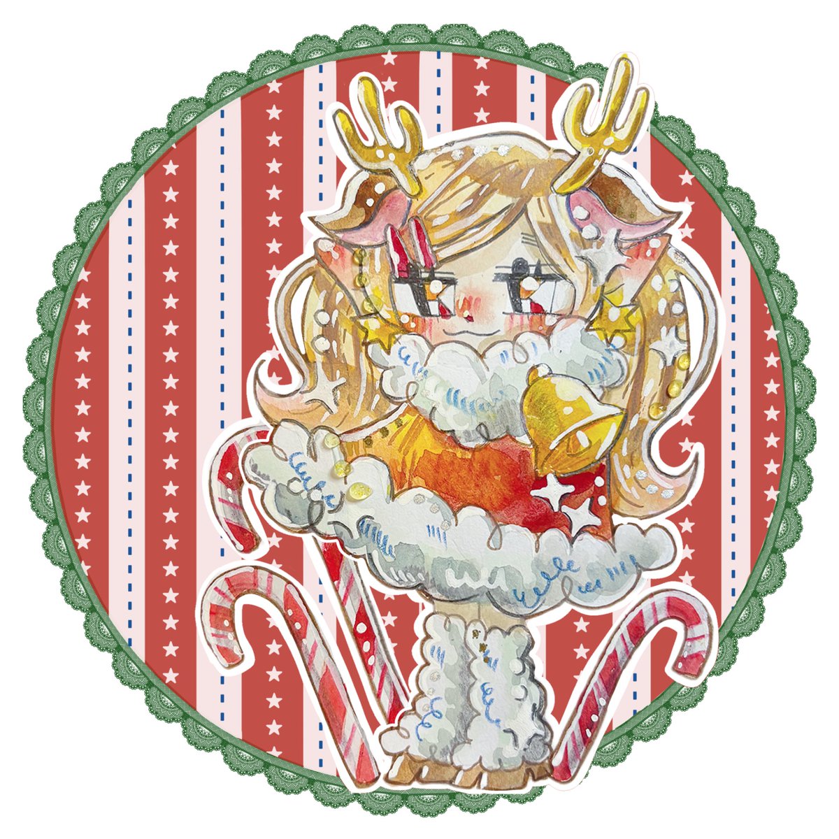 🦌🦌🛷✨ ⁡ クリスマスイラスト最後！ #メリークリスマス 赤鼻の