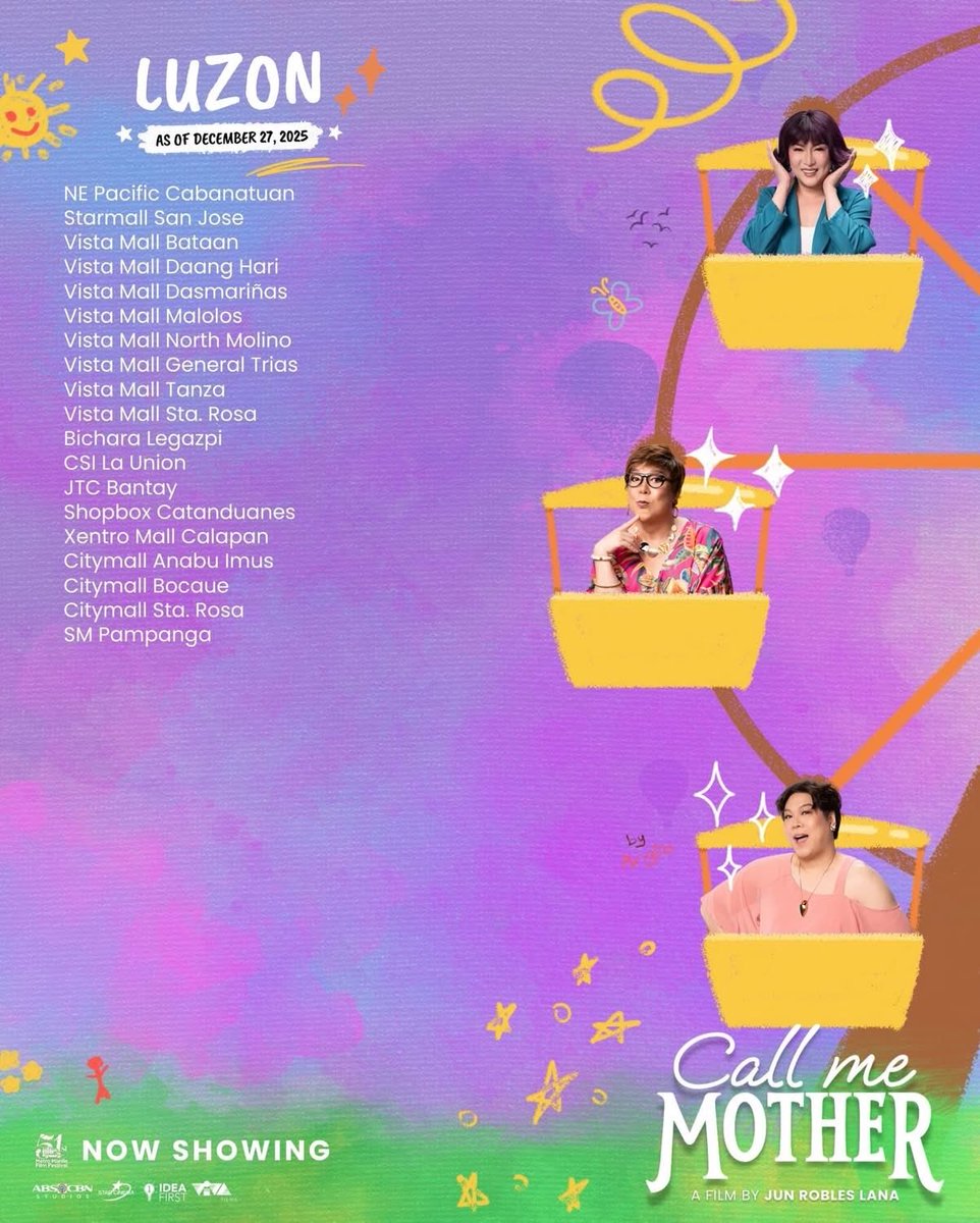 theideafirst_co's tweet image. NOW SHOWING IN OVER 211 CINEMAS NATIONWIDE!!! 😳 

SOAFER dami na niyan, kaya manood ka na ng #CallMeMother — a film by Jun Robles Lana, an official entry to the #MMFF51 #MMFF2025! ✨🫶🏻