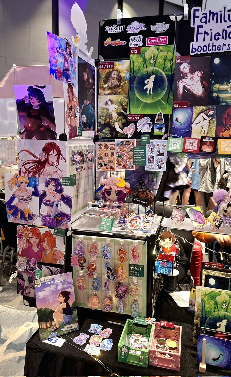 me and the Family Friendly* Boothers are up and running at EOY SG (table G3) today and tomorrow! 🪷 if you're at the con come say hi!