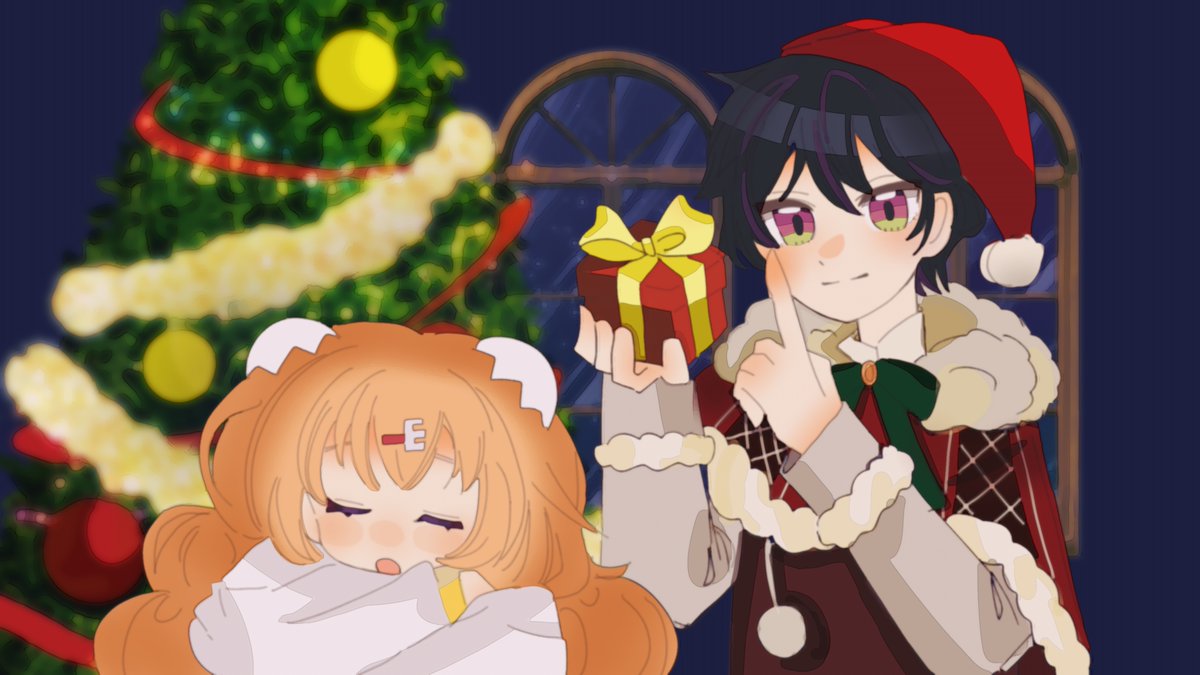 遅めのメリークリスマス🎁
#そうまart
#たまこのーと