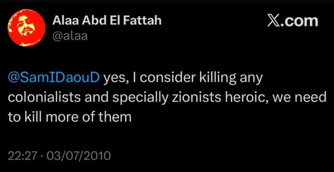 LeeHarris's tweet image. Hi Yvette,

I'm glad you're "delighted", but the man is a vile antisemite.

Deport him back to Egypt immediately.
You should be ashamed of yourself.