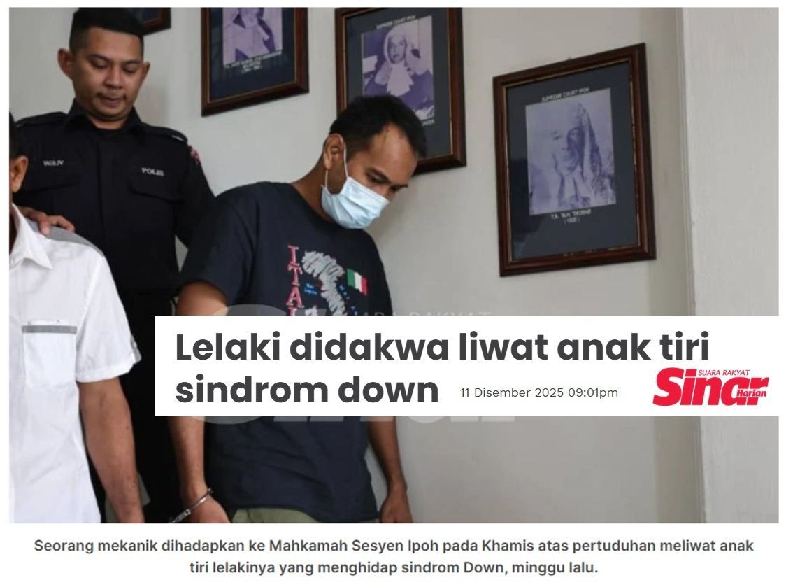 Lelaki (40) mengaku tidak bersalah meliwat anak lelaki tiri (11).

Kaum, agama tidak didedah – mudah diagak.

#BeritaMIM di sinarharian.com.my/article/760201…

#seks #pedofilia #gay #liwat #OtakDiZakar #homoseksual #mahram