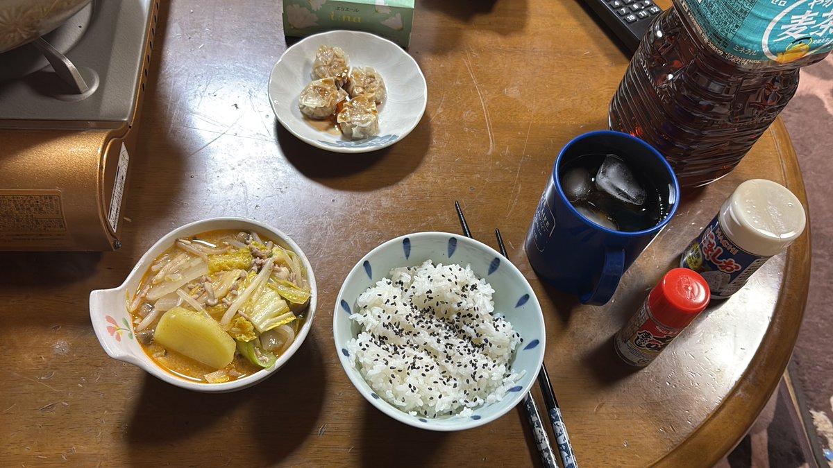 PSO2LOV45's tweet image. 不審者の夕食(´□-□) リベンジオブ鍋ザマス(