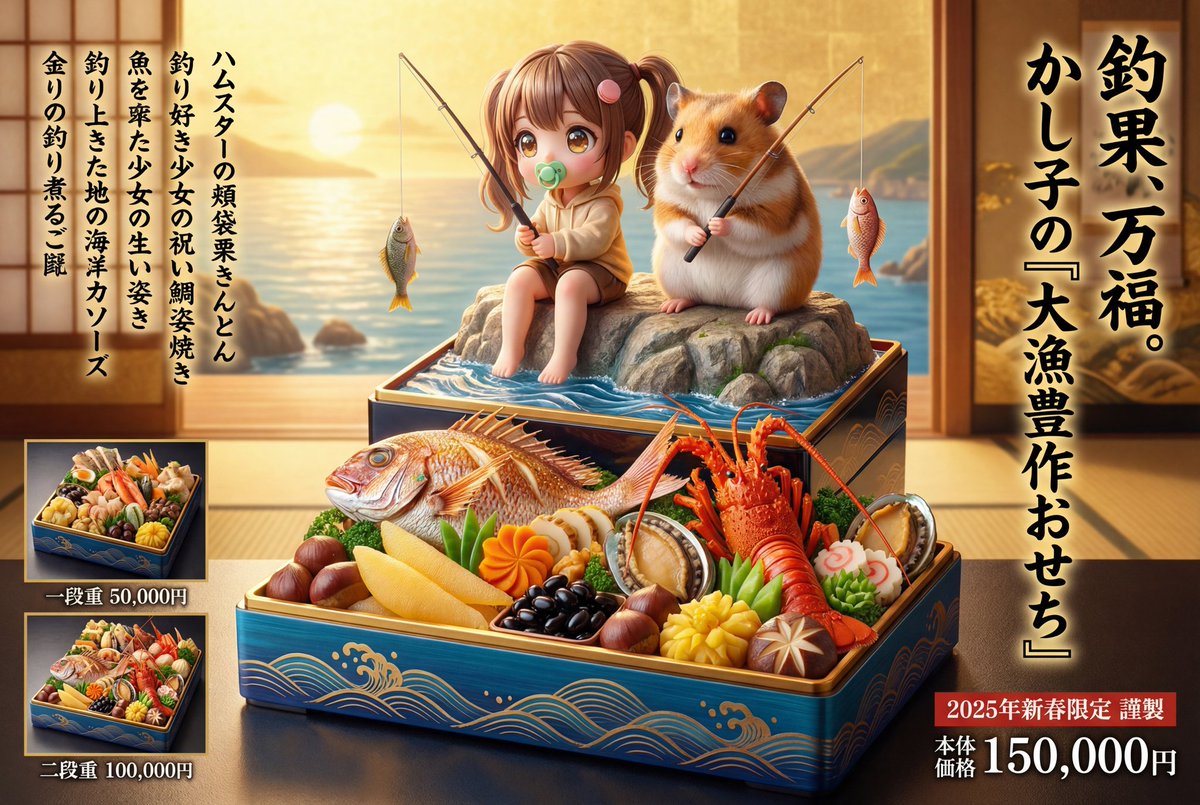 Luxury Osechi (New Year's Food) Key Visual Generation Prompt — example 4