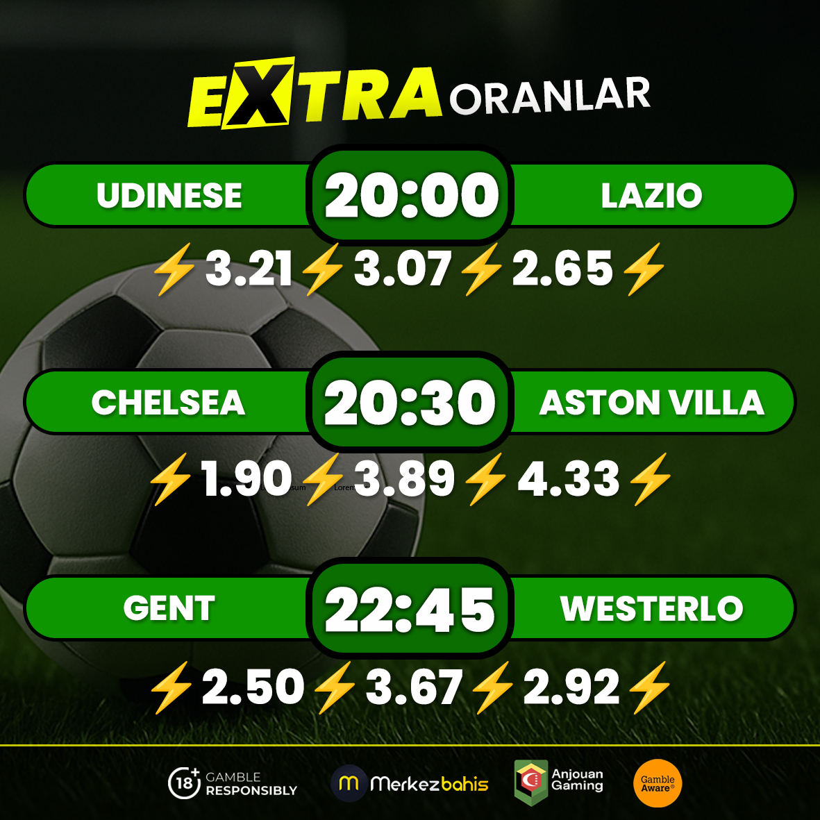 ⚽️GÜNÜN MAÇLARI⚽️ 
↗️ Artırılmış Oranlar MERKEZBAHİS’te!

🎥 Tüm Maçlar Canlı
🔴 CANLI TV cutt.ly/merkeztv
⚽️ Güncel Giriş bit.ly/MBGiris

İddaa Misli Nesine Bahis Kupon Bonus Haftasonu Ali Koç UEFA Arda Güler Real Madrid Sadettin Saran Ebru Gündeş Erden Timur