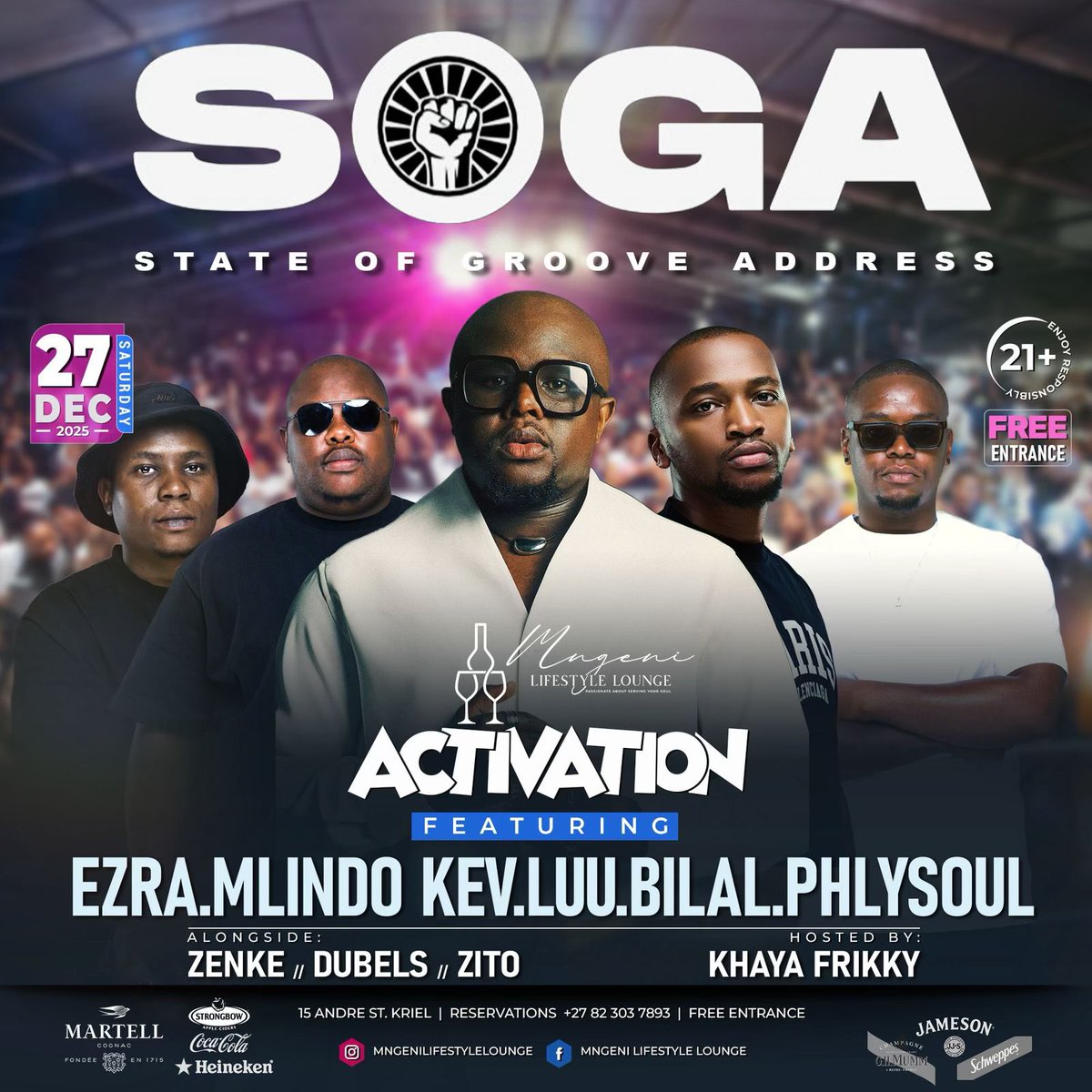 SogaEvents's tweet image. Catch us tonight at @mngenilifestyle in Kriel for the final SOGA Dreamers Activation! 🔥